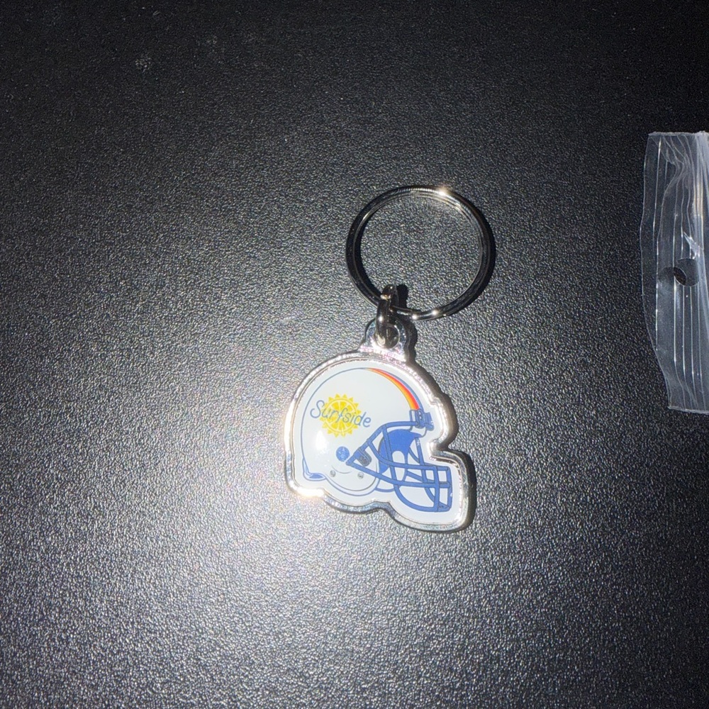 Surf Side Football Helmet Keychain